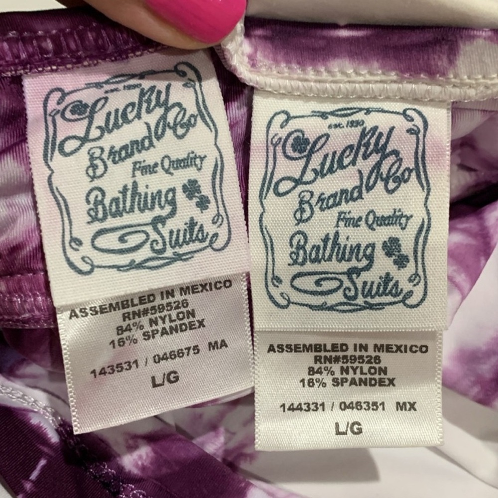 Lucky Brand Purple and White Tie-Dye Tankini, size L - Picture 7 of 7
